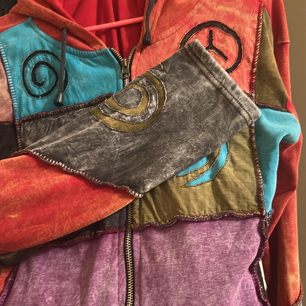 Rising International Multicolor Patchwork Hoodie … - image 6